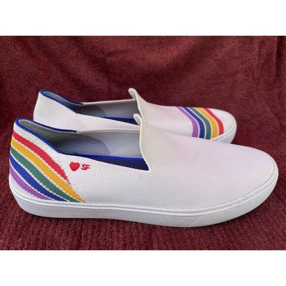 Rothys Limited SF Store Edition Rainbow Slip Ons, 8